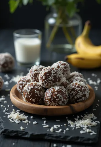 Banánové kokosové guľky v miske