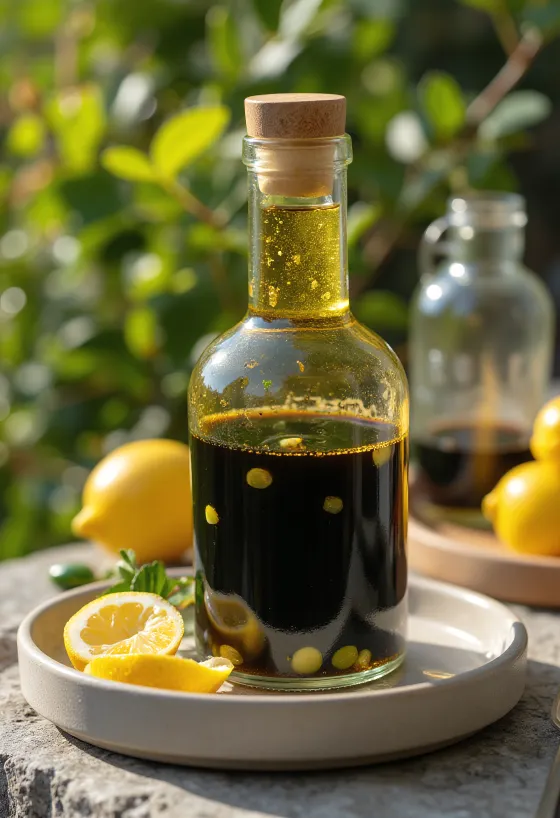 Balzamicová omáčka s citrónom a jalapeño servírovaná