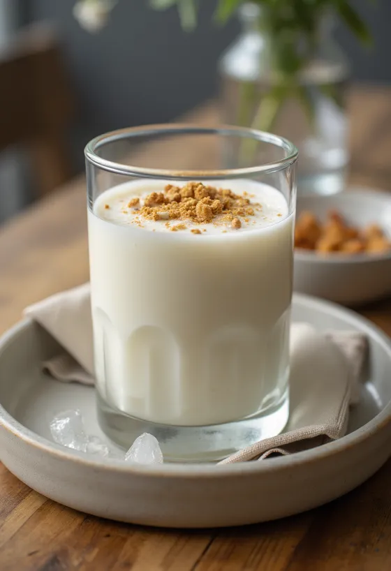 Slané lassi, zdobené čerstvým jogurtom, mätou a rascou