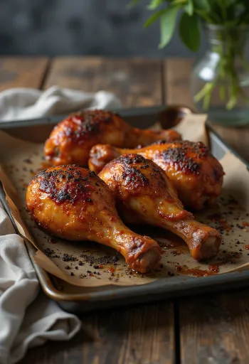 BBQ kuracie stehná podávané na tanieri