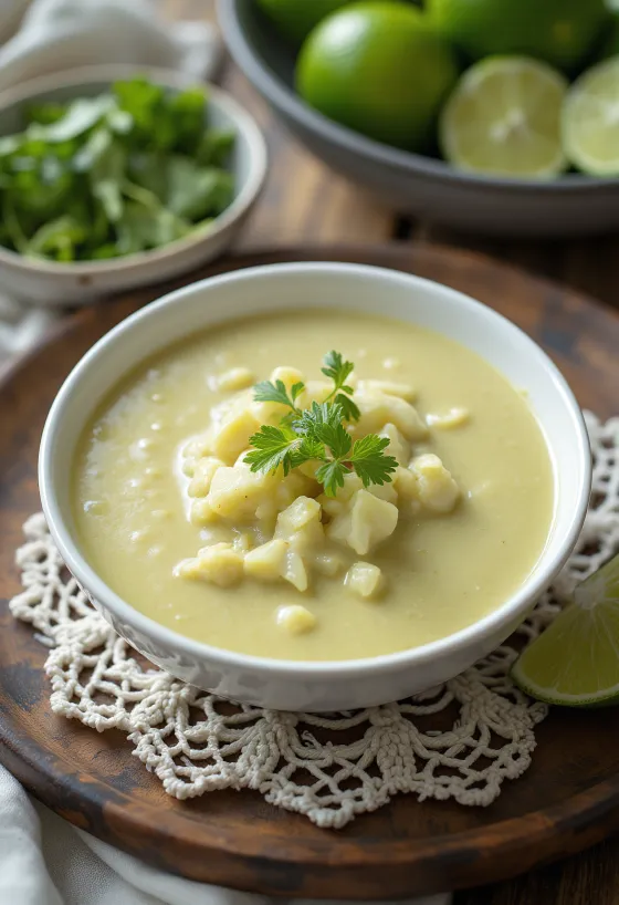 Kari omáčka s kokosovým mliekom a limetkou servírovaná v miske
