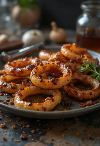 BBQ pečená cibuľa naservírovaná