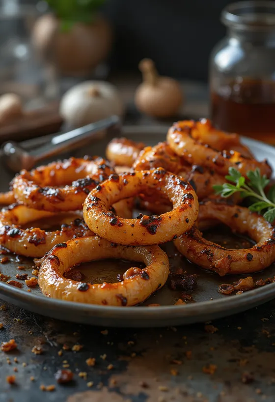 BBQ pečená cibuľa naservírovaná