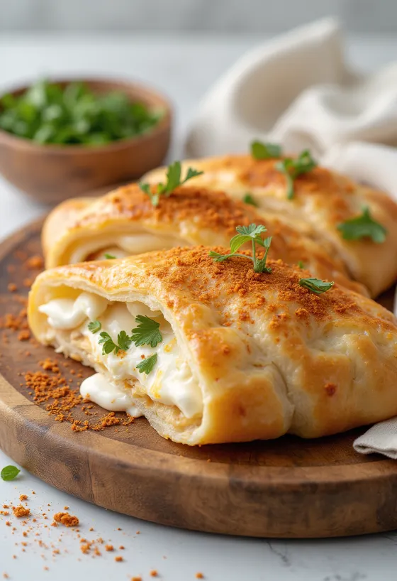 Dozlatista upečené jogurtovo-korenené calzone