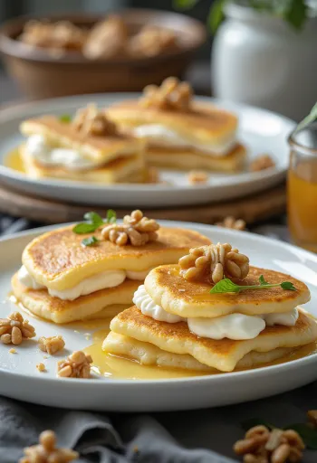 Palacinky s kozím syrom a medom čerstvo upečené