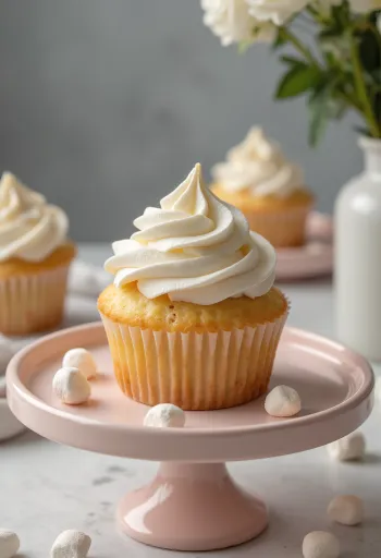 Čerstvo upečené marshmallow cupcakes