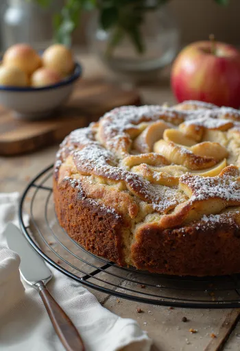 Servírovaná makovo-jablková torta