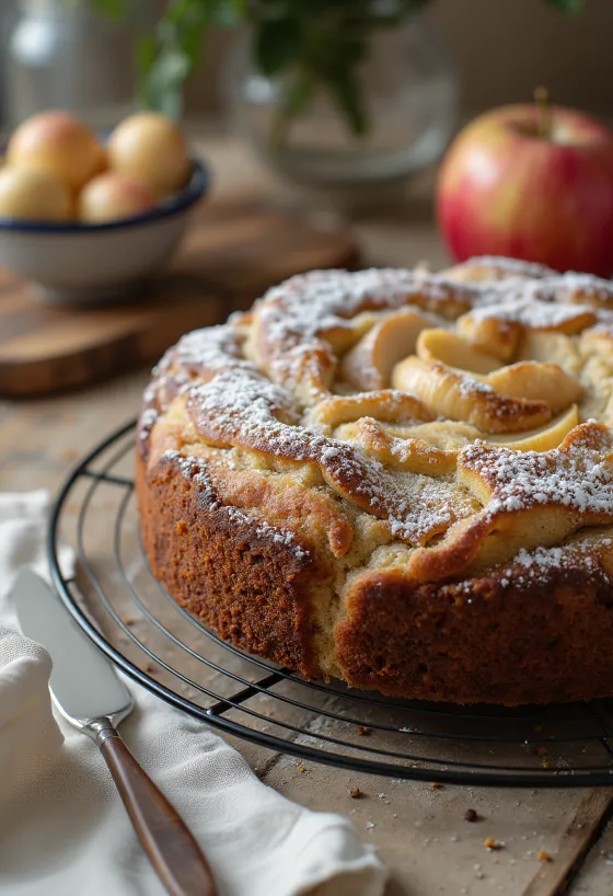Servírovaná makovo-jablková torta