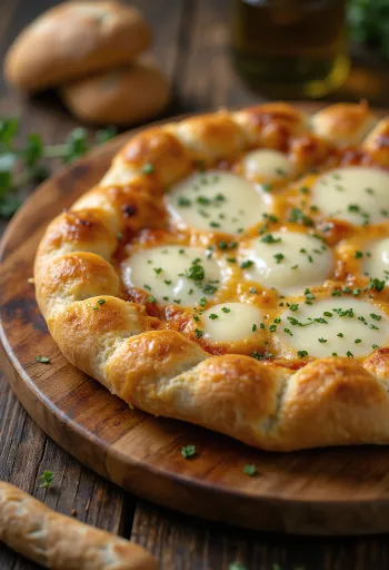 Pizza Quattro Formaggi s plneným okrajom a roztopeným syrom
