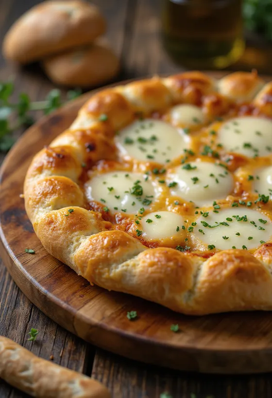 Pizza Quattro Formaggi s plneným okrajom a roztopeným syrom