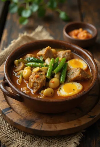 Kare-Kare s hovädzím chvostom podávané v bohatej arašidovej omáčke