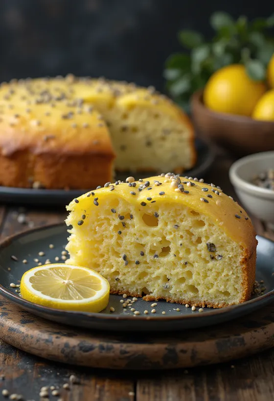 Servírovaná makovo-citrónová torta