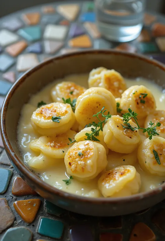 Servírované gnocchi s ovčím syrom