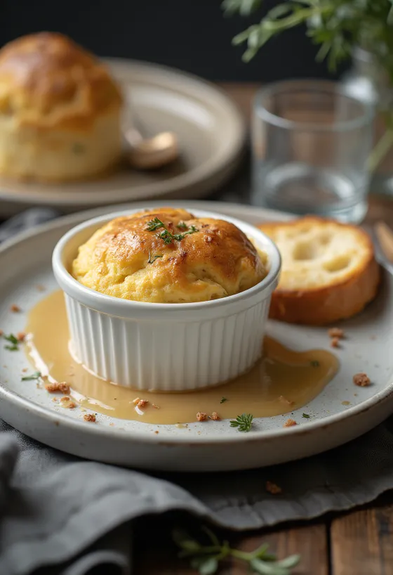 Gâteau de foie podávané s toastom a šalátom