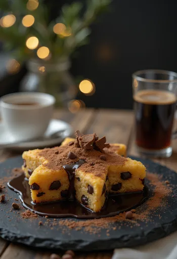 Čokoládové pandoro posypané práškovým cukrom