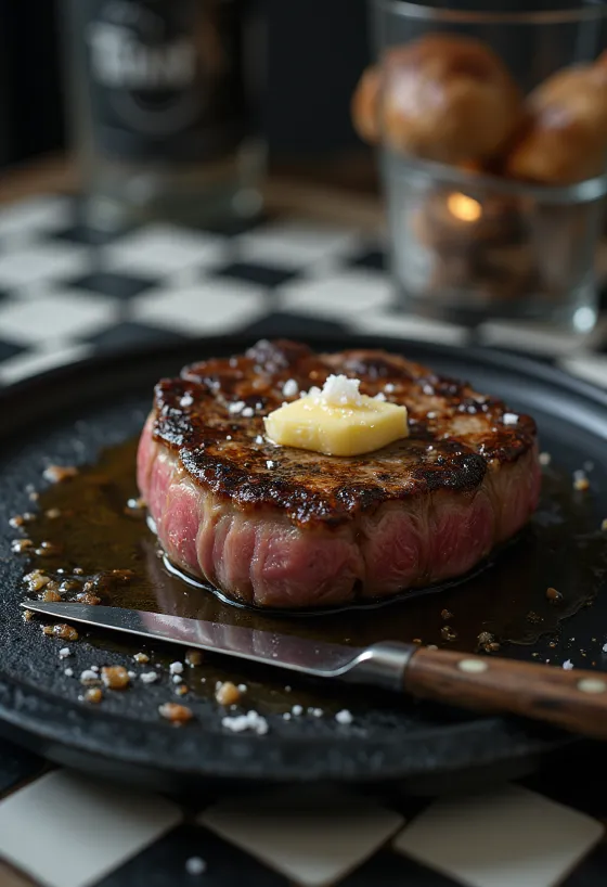 Steak zo sviečkovej podávané na tanieri