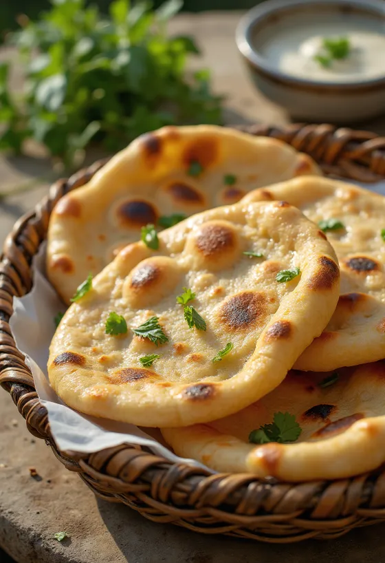 Čerstvo upečený egyptský chlieb Aish Baladi