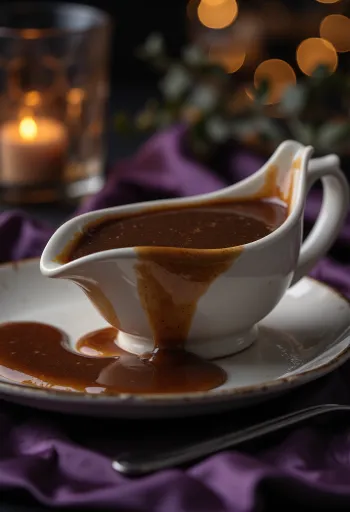 Omáčka z tmavého piva servírovaná s pečeným mäsom