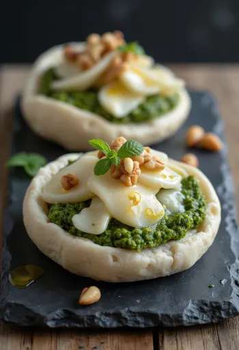 Bao bun s pestom servírované