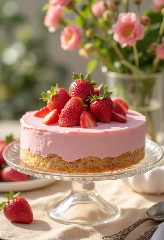 Jahodová penová torta s ovocím