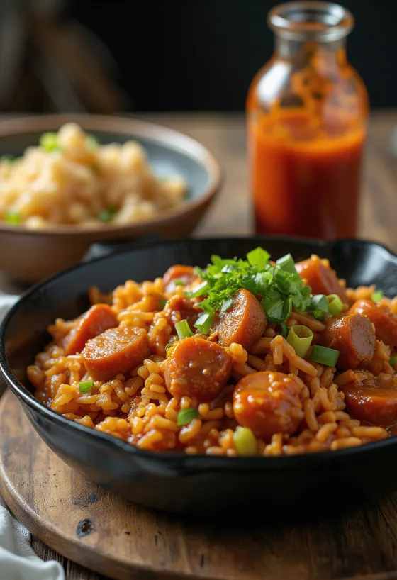Jambalaya s hovädzím mäsom, paprikou a ryžou