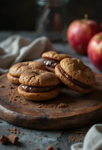 Jablkovo-čokoládové linecké pečivo servírované