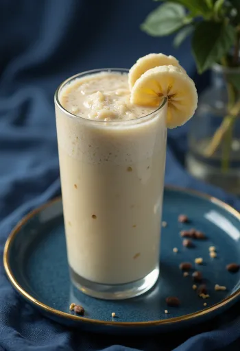 Banánové smoothie vo vysokom pohári