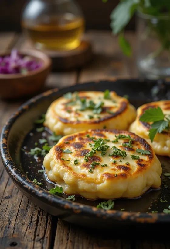 Salvádorská pupusa podávaná s curtidom a salsou