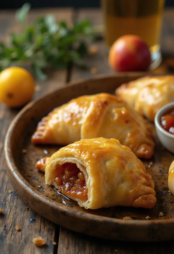 Čílske empanada de membrillo, plnené sladkým džemom membrillo