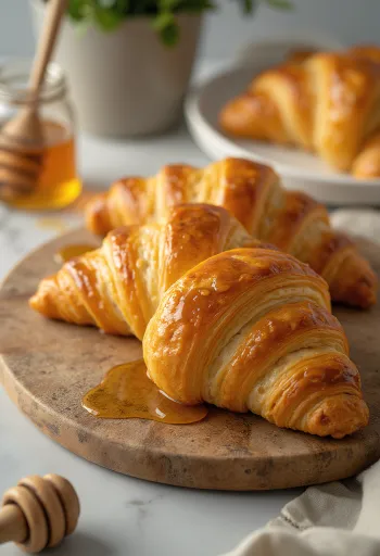 Servírovaný medový croissant