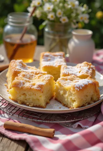 Servírovaný medovo-škoricový koláč