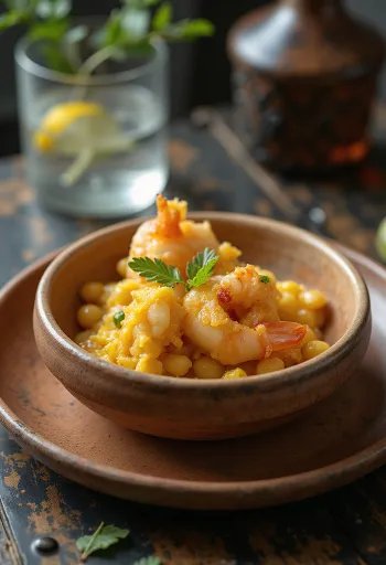 Acarajé s vatapá, chrumkavé brazílske jedlo s kokosovou omáčkou