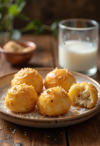 Kokosové Litti, kokosové guľôčky so škoricovou príchuťou zdobené čerstvým citrónom