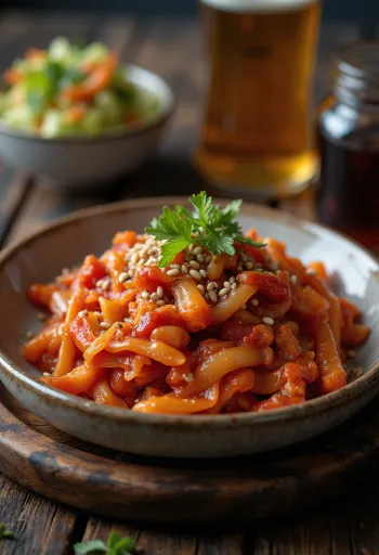 Pikantné kimchi servírované v miske