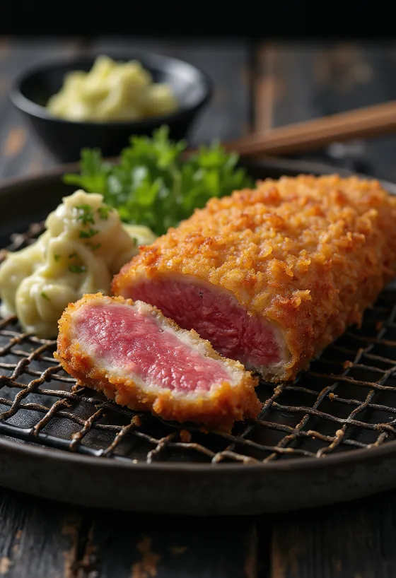 Hovädzie Katsu, chrumkavé vyprážané hovädzie s omáčkou tonkatsu