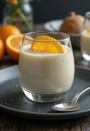Pomarančová panna cotta v sklenenom pohári
