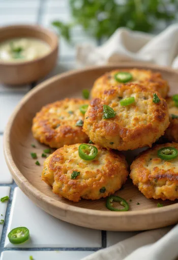 Čerstvo pripravené Mushroom Bhaji s chrumkavými hubovými guľkami
