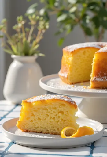 Celá pomarančová torta posypaná cukrom