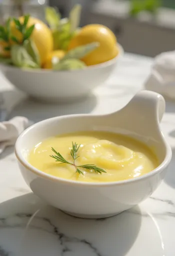 Servírovaná rozmarínovo-citrónová omáčka