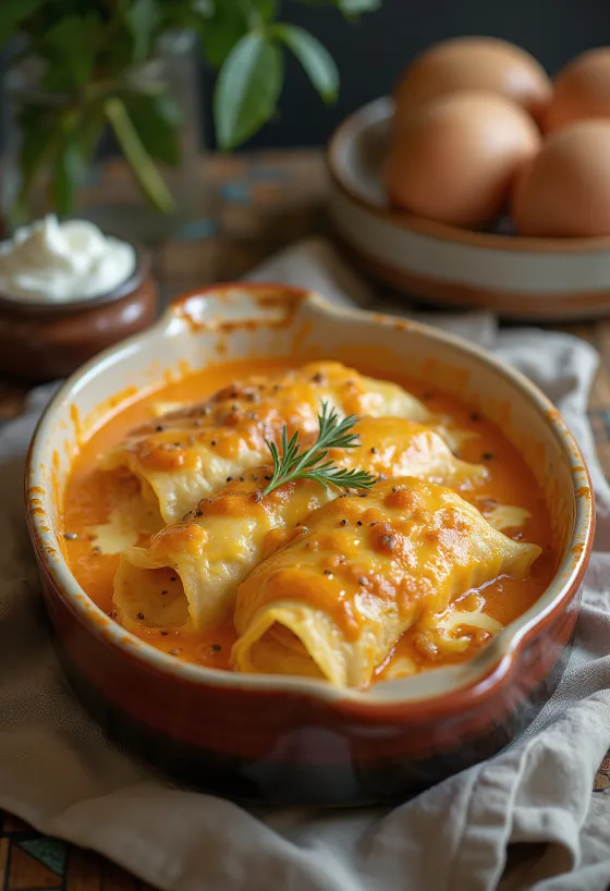 Mäsové palacinky plnené šťavnatým mletým mäsom, upečené dozlatista