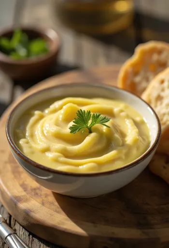 Servírovaná cesnaková omáčka Alioli