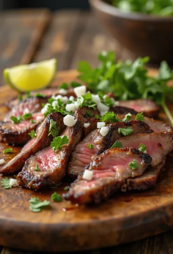 Carne asada podávaná s tortillou a šalátom