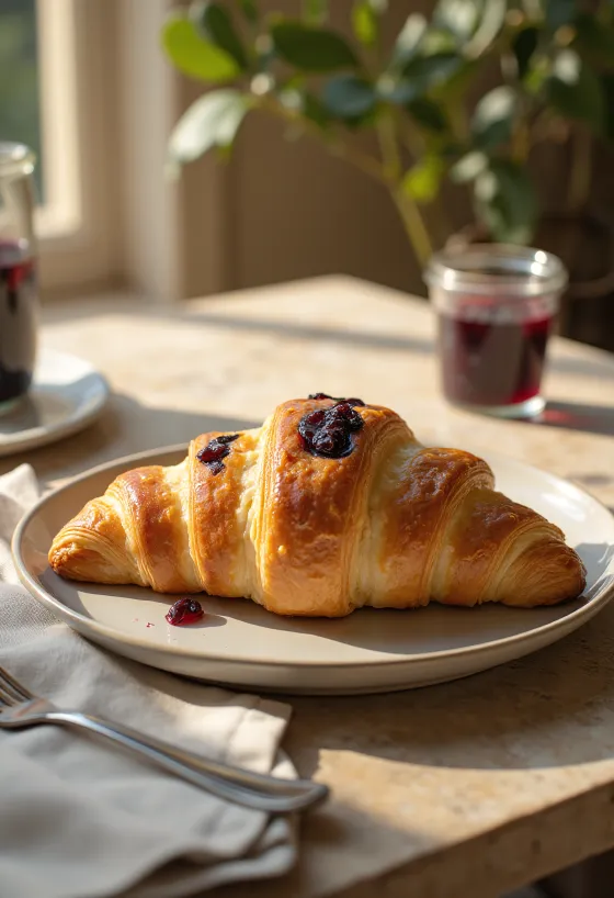 Servírované croissanty s lesným ovocím