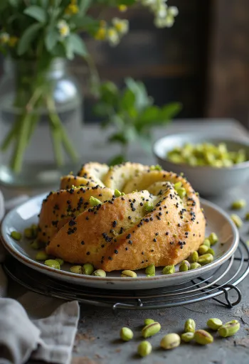 Pistáciovo-maková torta s citrónovou kôrou