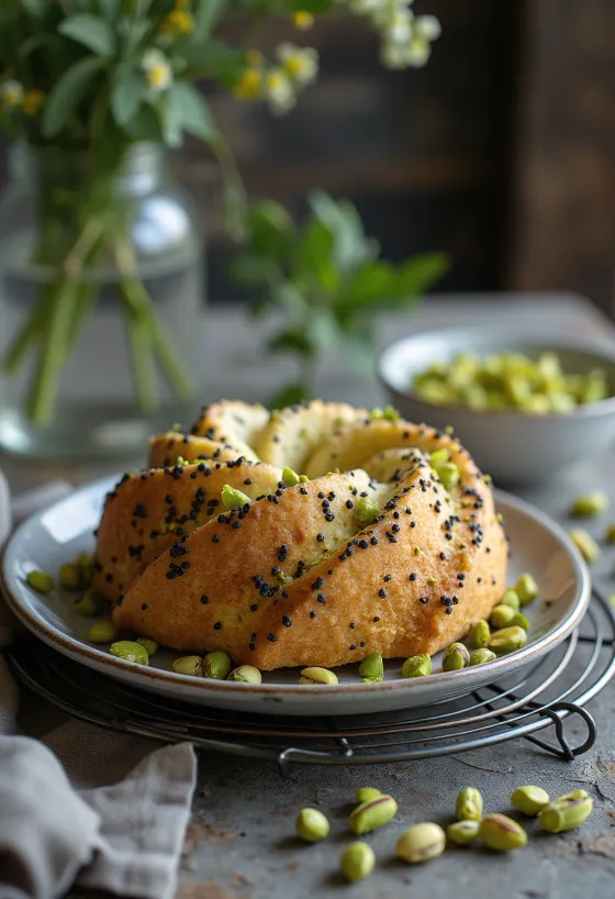 Pistáciovo-maková torta s citrónovou kôrou