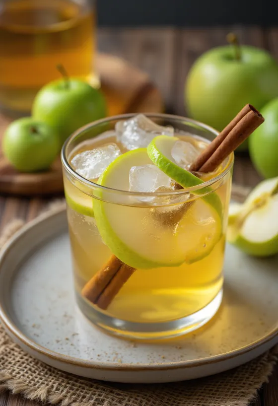 Francúzsky cider s Calvadosom v pohári