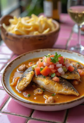 Vatapá de Peixe s vinaigrette, podávané v bohatej kokosovej omáčke