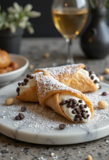 Cannoli obohatené čokoládou a arašidmi