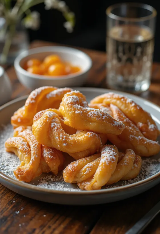 Božie milosti posypané práškovým cukrom, podávané s lekvárom