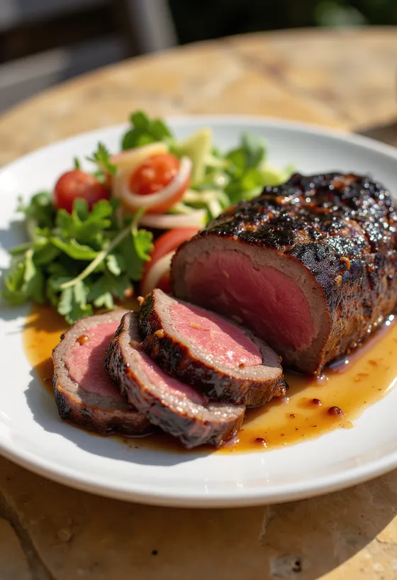 Údená BBQ sviečkovica servírovaná